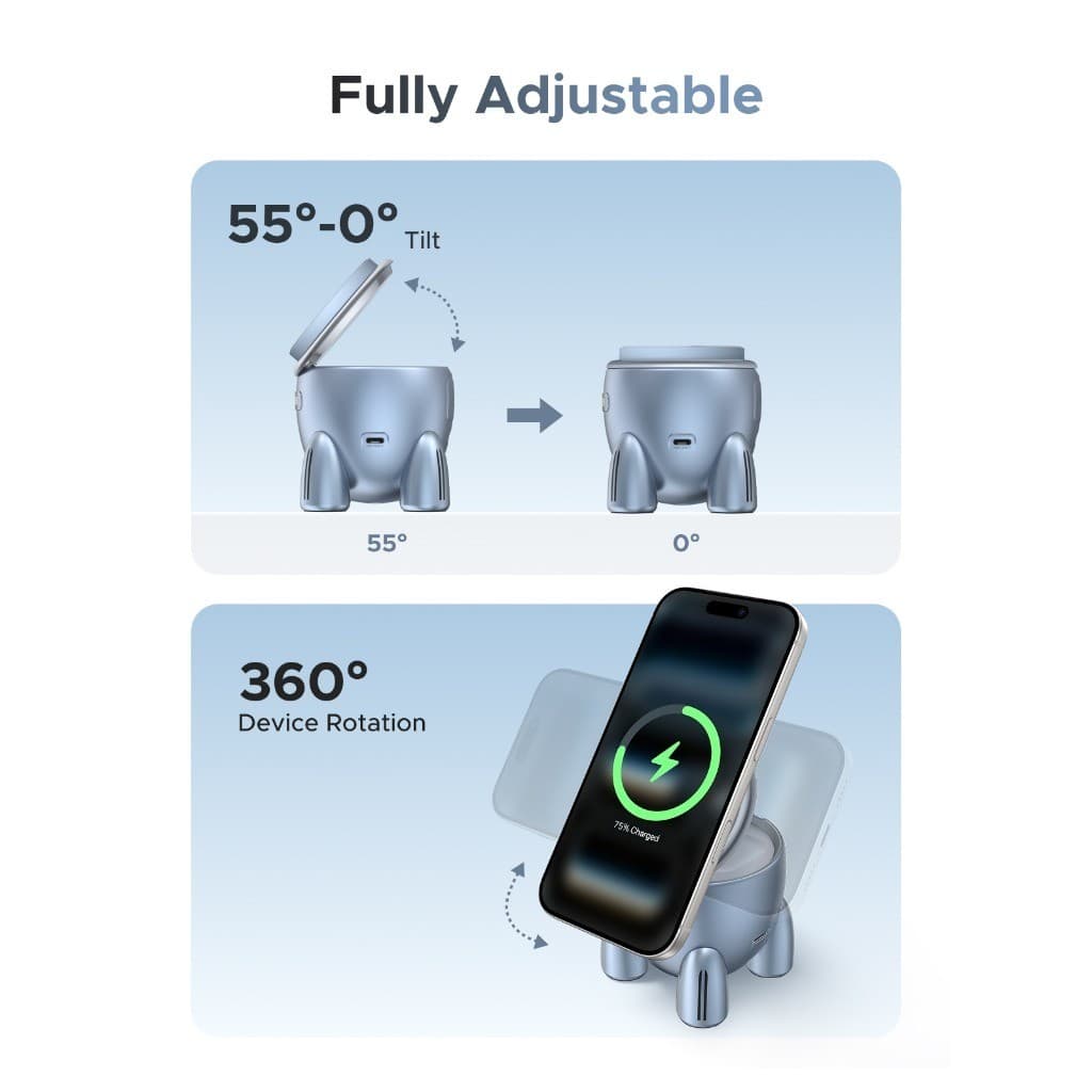 UGREEN Magnetic Wireless Charger 2-in-1 ที่ชาร์จแม่เหล็กไร้สาย 25W มาตรฐาน Qi2.2 MagFlow รุ่น 65300 รูปที่ 2