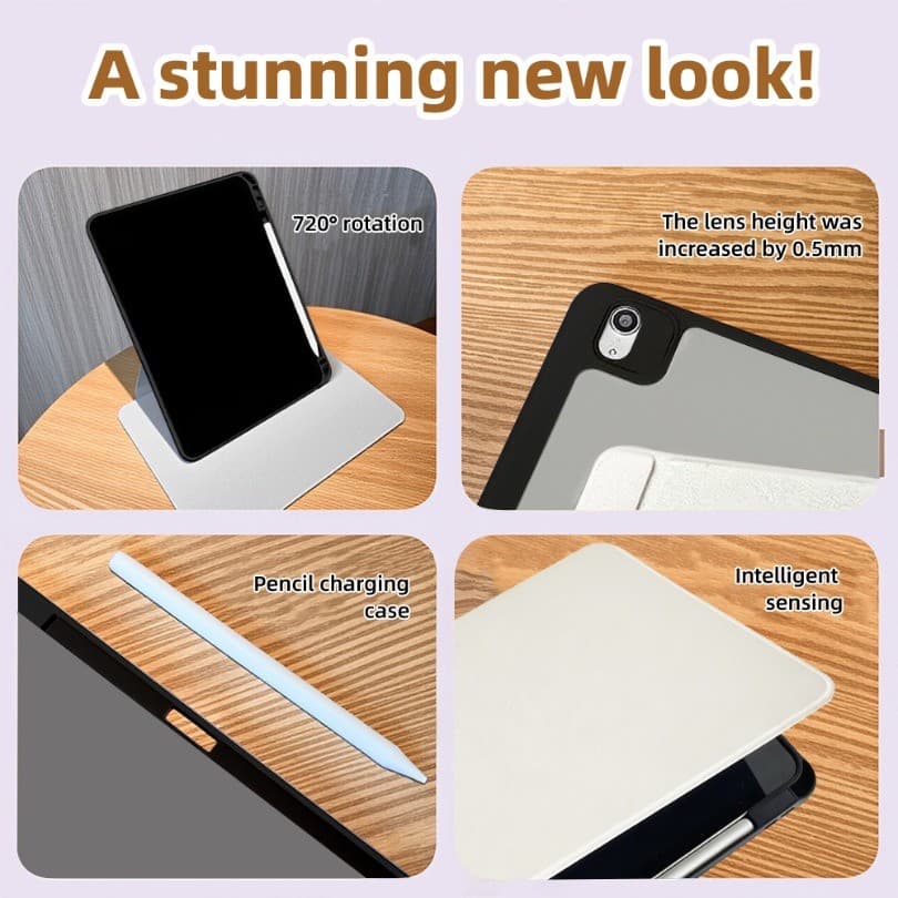720°การหมุน ฉลาด เคสแท็บแล็ต Case for Samsung Tab S9 S10 FE S10 Plus A11 A9 A8 Tab S7 S8 S9 Plus S6 Lite Cover รูปที่ 3