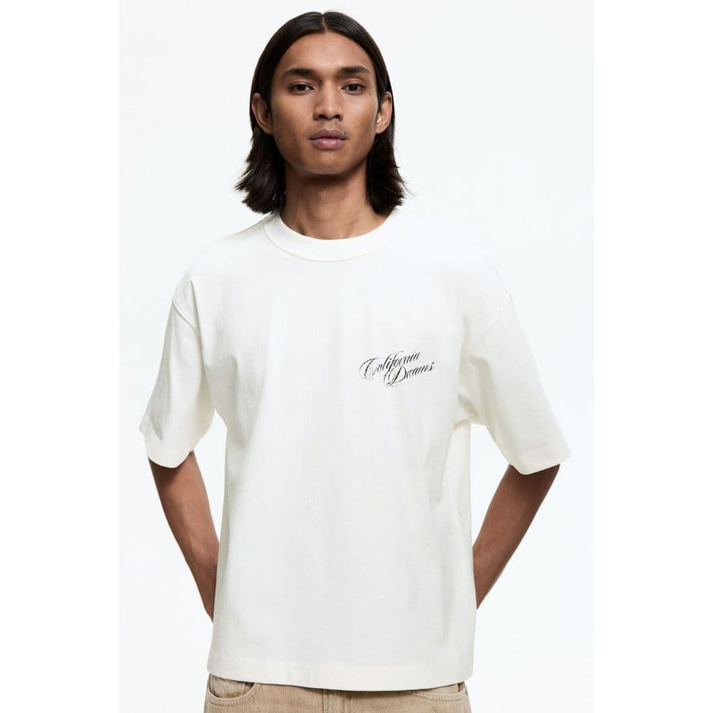H&M เสื้อยืดพิมพ์ลายแบบหลวม ผู้ชาย 1262292_5 รูปที่ 4