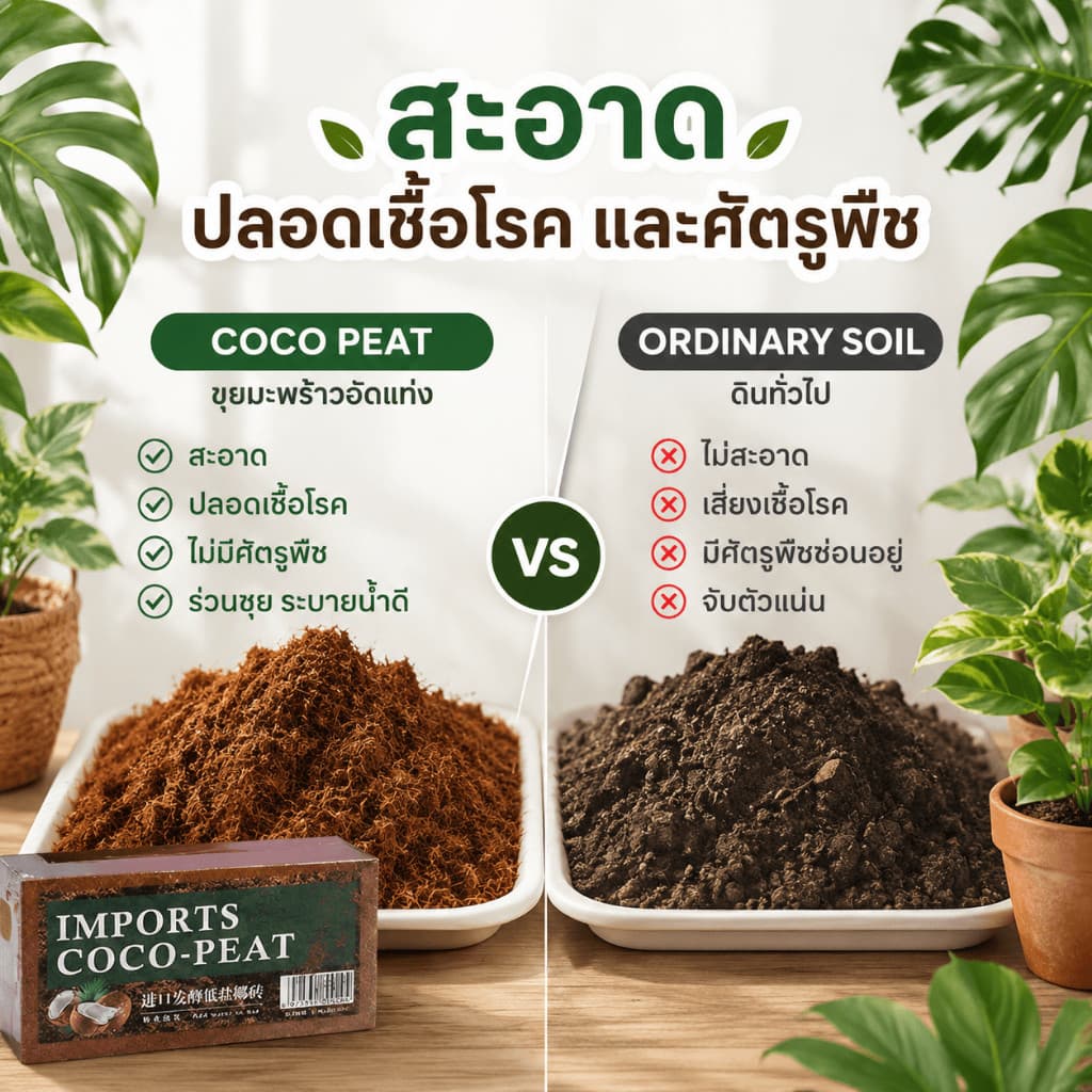 NikiHome ขุยมะพร้าวอัดก้อน เกรดพรีเมียม 100% ขุยมะพร้าวอัดก้อน สำหรับปลูกต้นไม้ พองตัวเร็ว รูปที่ 2