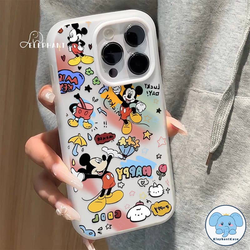 สำหรับ IPhone 17 AIR 16 15 11 14 13 12 Pro Max 16 7 8 Plus XS X XR Max การ์ตูน ลูกหมา ลูกแมว มิกกี้เมาส์ 2in1 เคสซิลิโคน รูปที่ 8