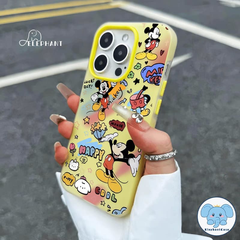 สำหรับ IPhone 17 AIR 16 15 11 14 13 12 Pro Max 16 7 8 Plus XS X XR Max การ์ตูน ลูกหมา ลูกแมว มิกกี้เมาส์ 2in1 เคสซิลิโคน รูปที่ 7