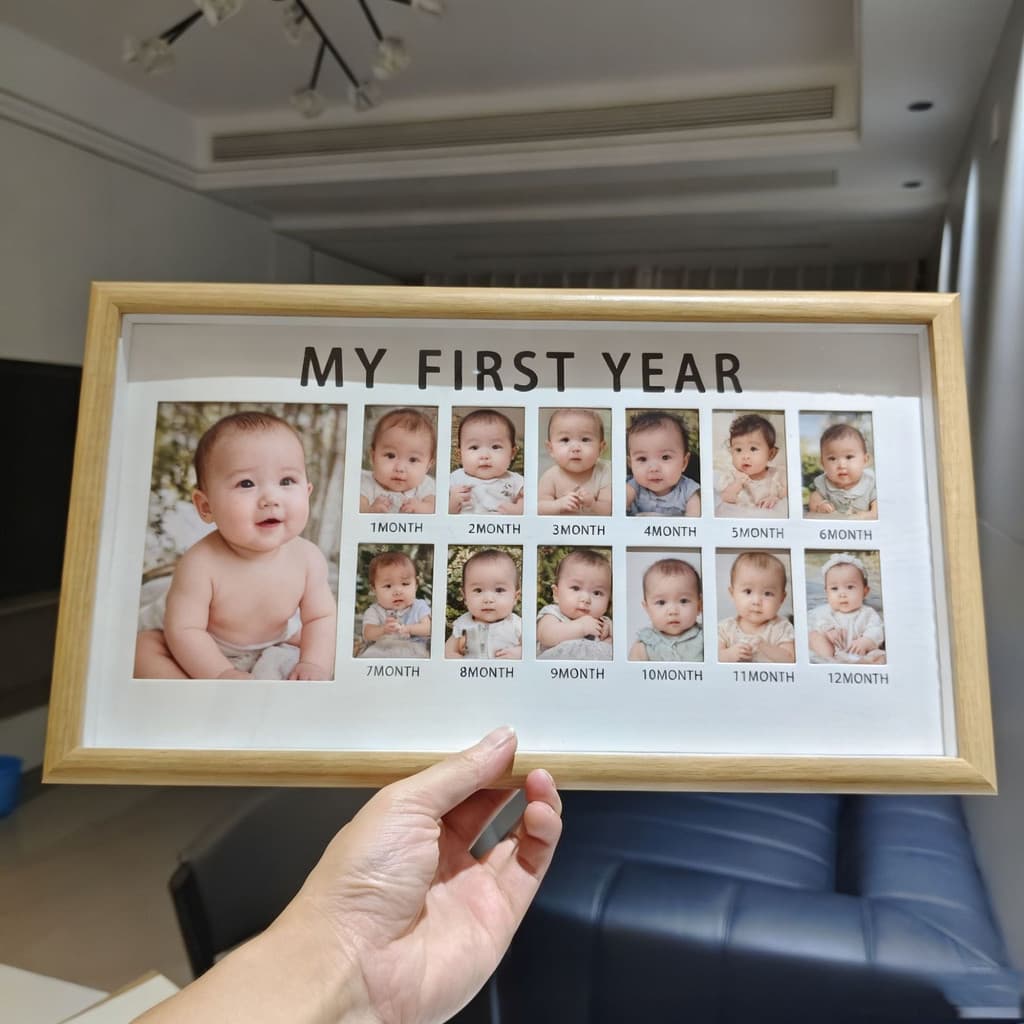 กรอบรูปเด็ก MY FIRST YEAR บันทึกการเติบโตของทารก กรอบรูปความทรงจำลูก ของตกแต่งห้องเด็ก รูปที่ 5