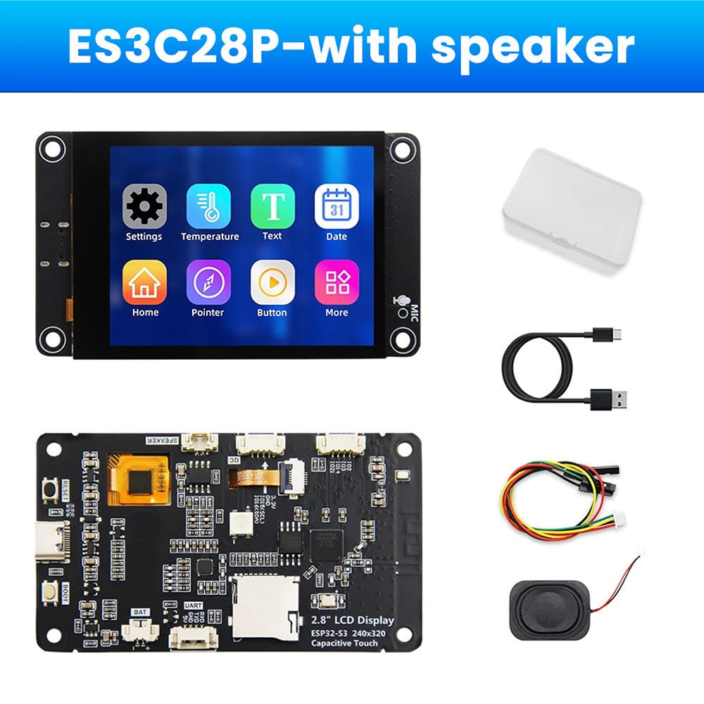 ESP32-S3 ES3C28P บอร์ดพัฒนา WiFi BT สมาร์ทจอแสดงผลหน้าจอ 2.8 นิ้วโมดูล TFT หน้าจอสัมผัสรองรับ XiaoZhi Type-C รูปที่ 1