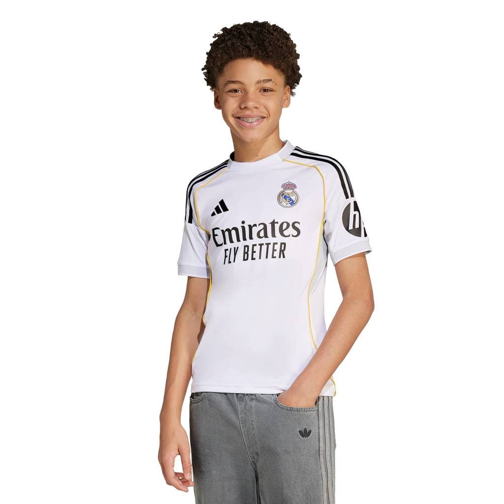 adidas ฟุตบอล เสื้อฟุตบอลชุดเหย้า Real Madrid 25/26 เด็ก สีขาว JN8887 รูปที่ 5