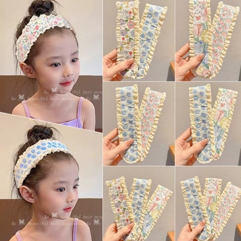 สติกเกอร์หน้าม้าเวลโครสําหรับเด็กหญิง ไม่ดึงผม ไม่ทําให้ผมเสีย พร้อมห่วงผมและหมวก รูปที่ 1
