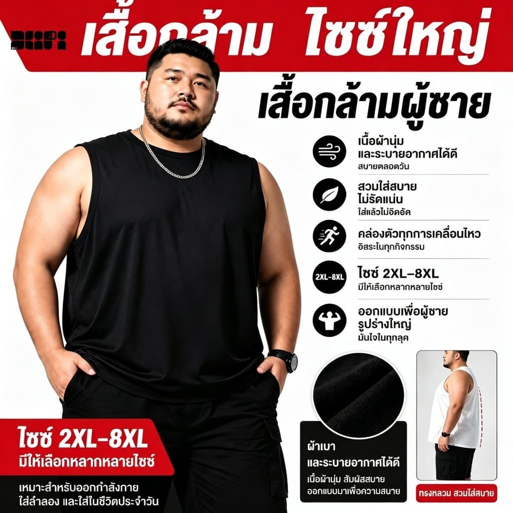 5XL 8XL ใหญ่พิเศษ เสื้อกล้ามผ้าไหมน้ําแข็งขนาดบวกสําหรับผู้ชายเสื้อกั๊กทรงหลวมแขนกุดแห้งเร็วระบายอากาศ รูปที่ 1