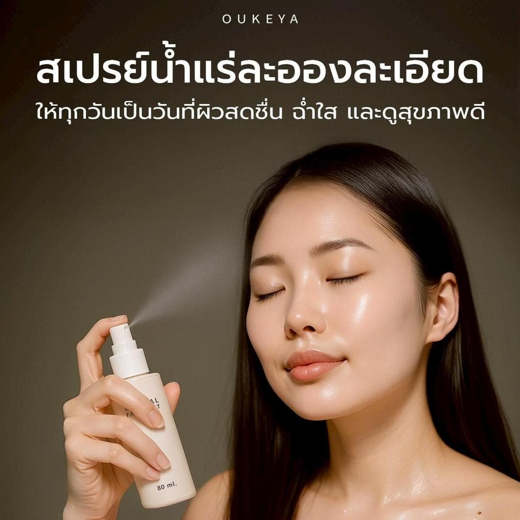 OUKEYA MINERAL FACE MIST มิเนอรัล เฟซ มิสต์ สเปรย์น้ำแร่ เติมความชุ่มชื้นให้ผิว รูปที่ 6