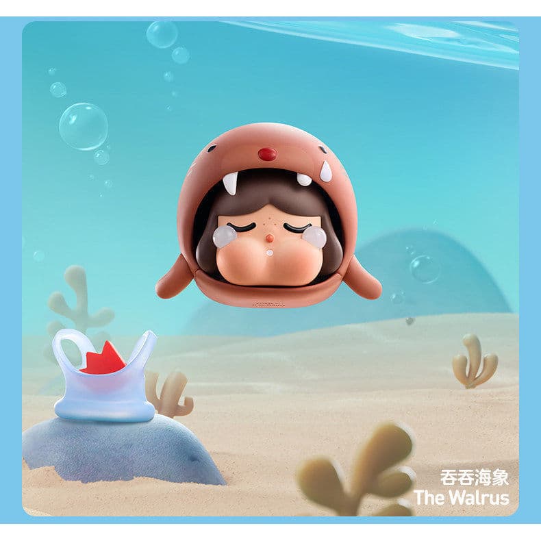 P POPMART CRYBABY Tears Flow เข้าสู่ Sea Series เครื่องประดับอินเทรนด์เล่นรูป Mystery กล่องของขวัญ รูปที่ 8