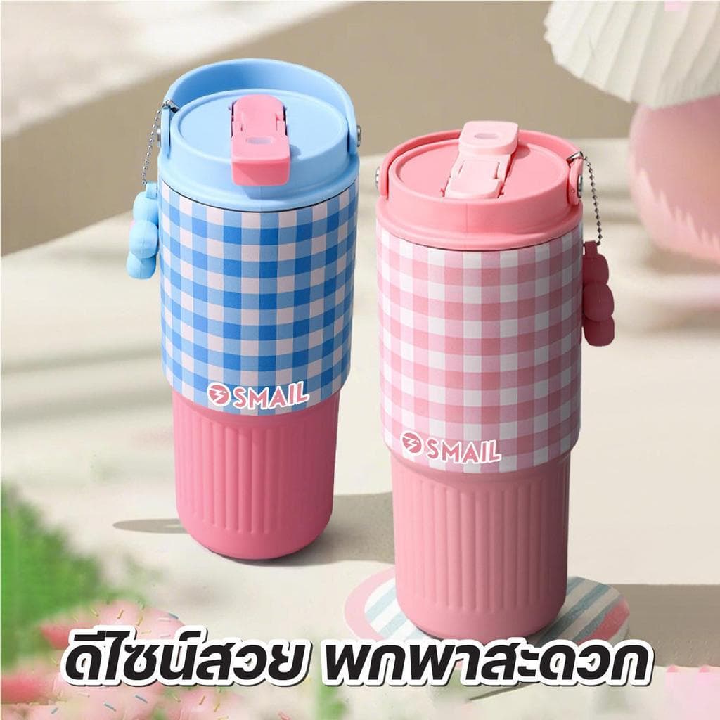 แก้วเก็บอุณหภูมิ SMAIL 750ml แก้วน้ำสแตนเลสแท้ 316 ปากกว้าง ล้างง่าย ใช้ได้ทั้งร้อนและเย็น มี 7 สี 7 แบบ ให้เลือก รูปที่ 5