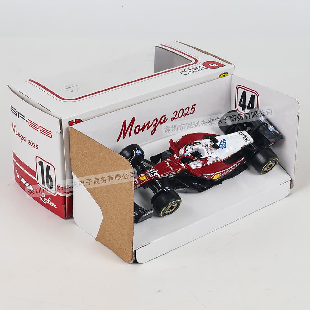 Bburago 1:43 ใหม่ F1 Ferrari SF25 Monza ตับพิเศษ #16 ชาร์ลส์ เลอเลอร์ซี & #44 Lewis Hamilton Alloy Die-Cast Racing Car Model เครื่องประดับสะสม รูปที่ 7