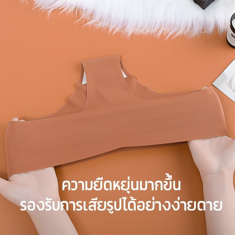 กางเกงในผู้หญิง นุ่มสบาย สีพื้น ผ้าลื่นและเย็น ยืดหยุ่นดี เหมาะสำหรับการสวมใส่ในชีวิตประจำวัน พอดีกับรูปทรงร่างกาย รูปที่ 6