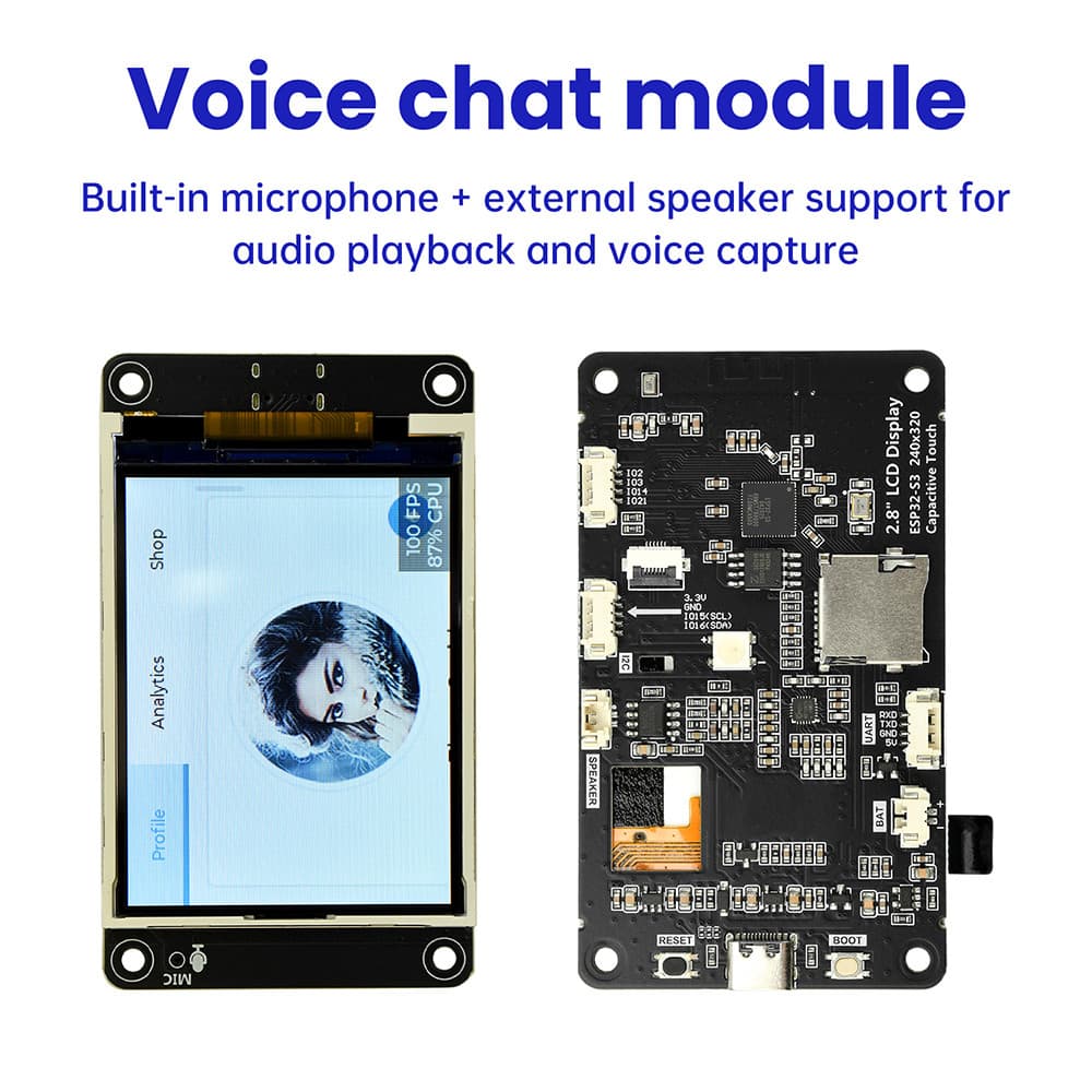 ESP32-S3 ES3C28P บอร์ดพัฒนา WiFi BT สมาร์ทจอแสดงผลหน้าจอ 2.8 นิ้วโมดูล TFT หน้าจอสัมผัสรองรับ XiaoZhi Type-C รูปที่ 5