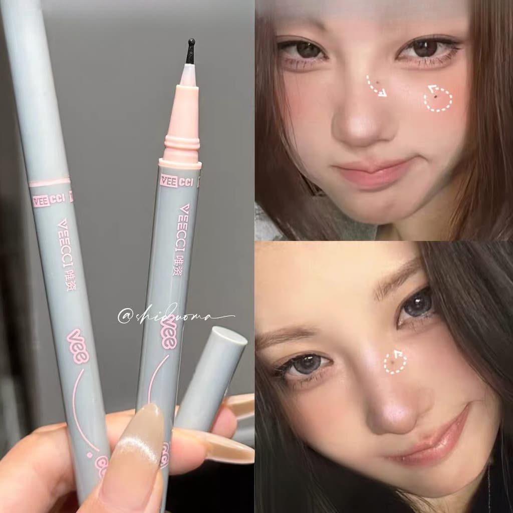 shiny-girl: ปากกาแต้มไฝ แต้มกระ ปากกาไลเนอร์หัวกลม ปากกาแต่งหน้า 3 สี ใช้งานง่าย แห้งไว กันน้ำกันเหงื่อ รูปที่ 6