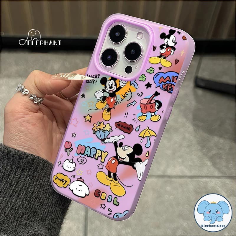 สำหรับ IPhone 17 AIR 16 15 11 14 13 12 Pro Max 16 7 8 Plus XS X XR Max การ์ตูน ลูกหมา ลูกแมว มิกกี้เมาส์ 2in1 เคสซิลิโคน รูปที่ 4