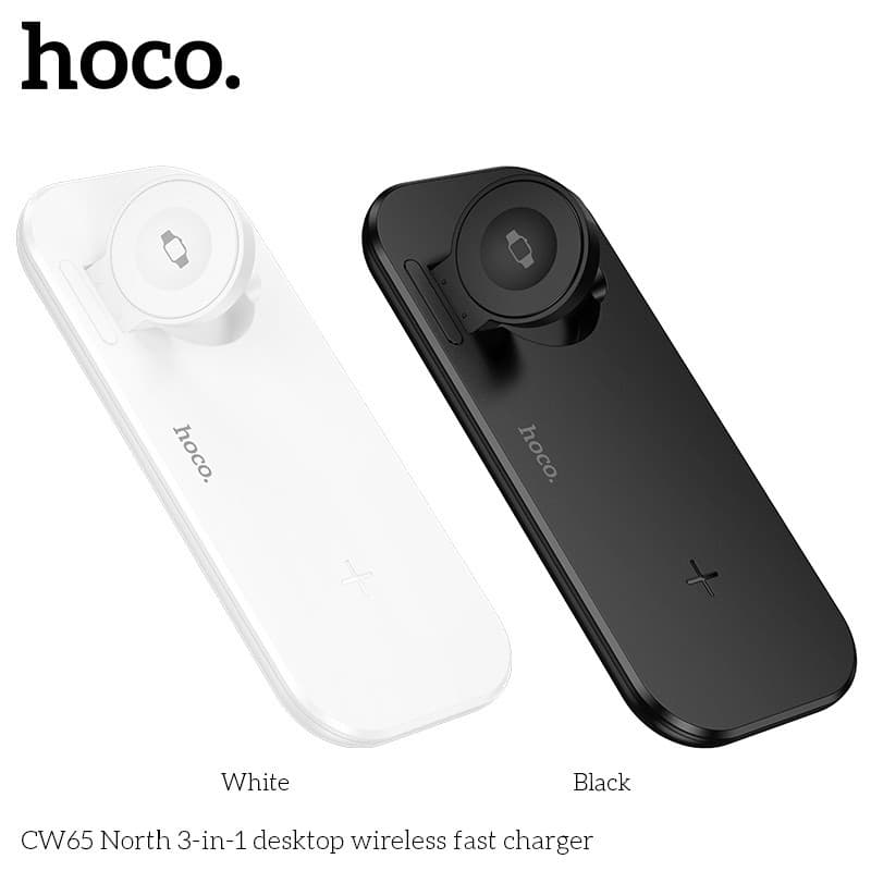 HOCO CW65 แท่นชาร์จไร้สาย 3in1 รองรับ มือถือ Phone / iOS Watch / หูฟัง จ่ายไฟ 15W Qi Wireless Charger hc6 รูปที่ 4