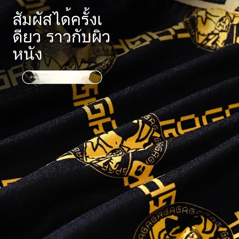 NK-3502กางเกงในชาย 4 ตัว พิมพ์ลายดำทอง หรู ระบายอากาศดี สไตล์modern ส่งจากไทย รูปที่ 4
