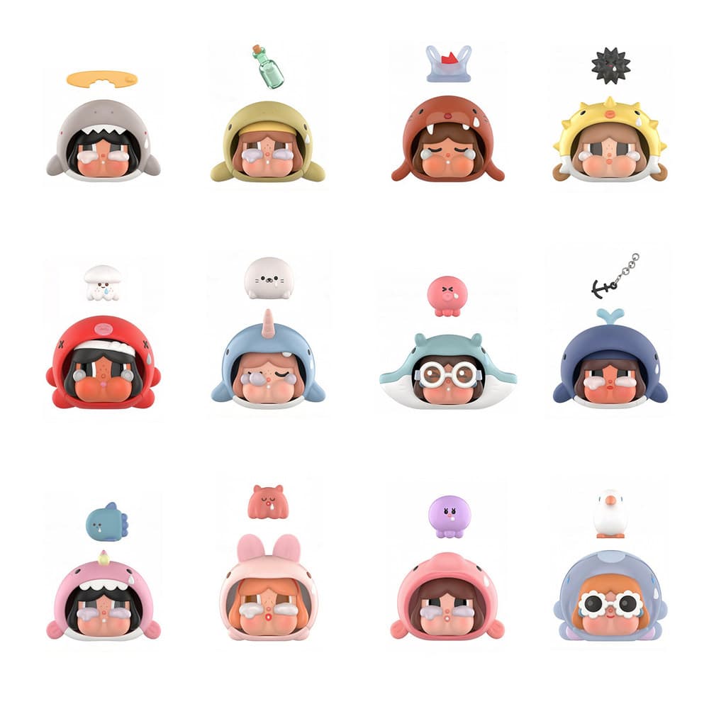 P POPMART CRYBABY Tears Flow เข้าสู่ Sea Series เครื่องประดับอินเทรนด์เล่นรูป Mystery กล่องของขวัญ รูปที่ 1
