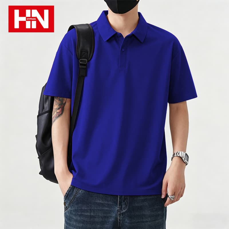 HYPNOS 9001-GB เสื้อโปโล POLO Oversize ทรงหลวม ใส่ได้ทั้งผู้ชายและผู้หญิง สีพื้น เสื้อยืด T-Shirt แฟชั่นสไตล์มินิมอล รูปที่ 7