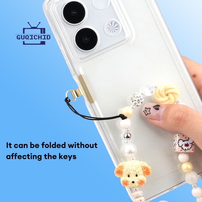 แพทช์เชือกคล้องโทรศัพท์มือถือ เคสโทรศัพท์สแตนเลสบางเฉียบเชื่อมต่อคลิป Spacer ที่ใส่จี้สีที่ถอดออกได้ รูปที่ 2