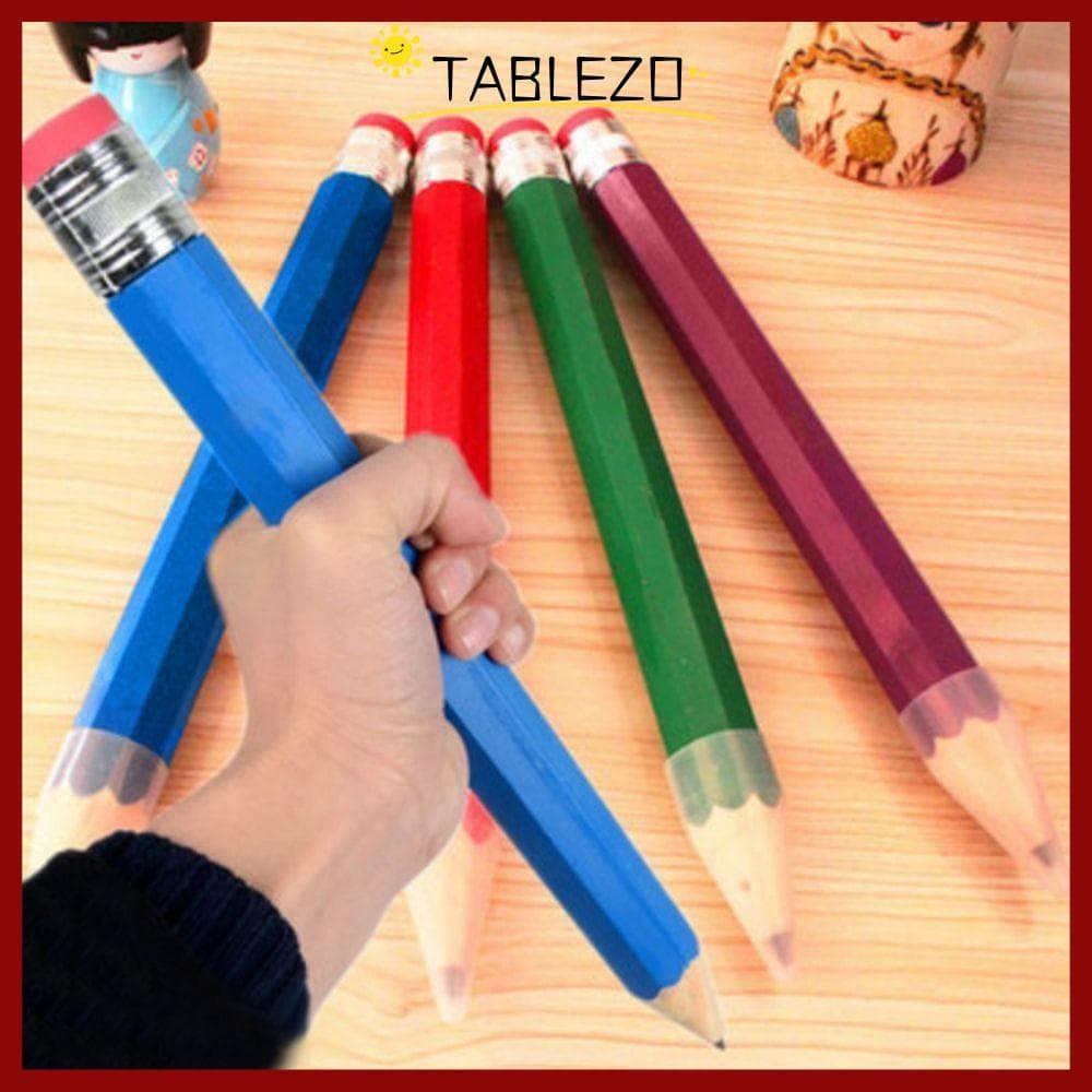 จัดส่งจากประเทศไทยTABLEZO ดินสอยักษ์ เครื่องเขียนสร้างสรรค์ ของเล่นแปลกใหม่ Prop พร้อมยางลบ ดินสอขนาดใหญ่ รูปที่ 1
