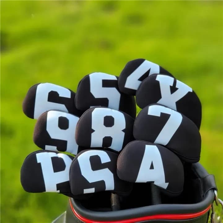 GOLF IRON COVER หัวกอล์ฟเหล็กเซ็ทคลุมเตียง4/5/6/7/8/9/A/P/S/X 10PCS Headcovers Iron Club รูปที่ 7