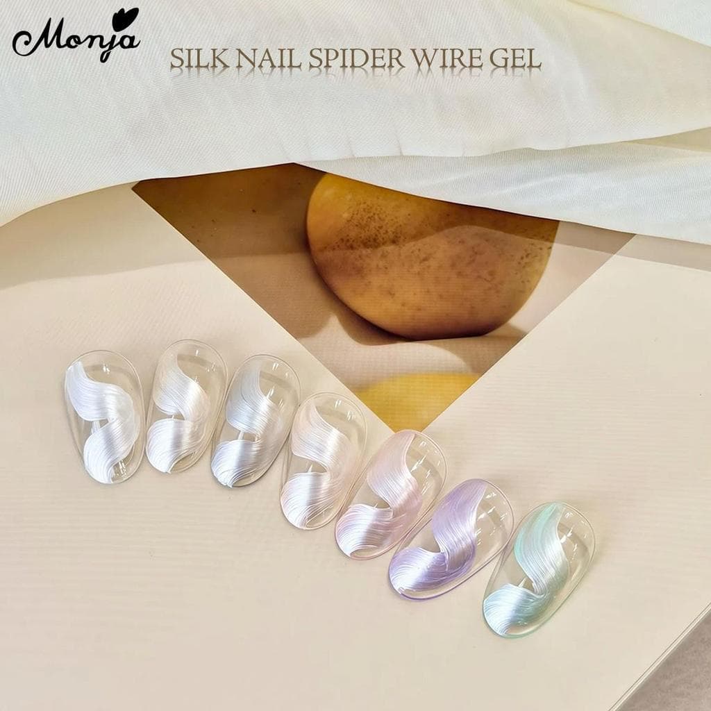 Monja 5 ml/กล่องเล็บ Spider UV เจลโปแลนด์สีซาติน Pearlescent ผ้าไหม Smooth Shine สะท้อนแสง Elastic รูปที่ 7
