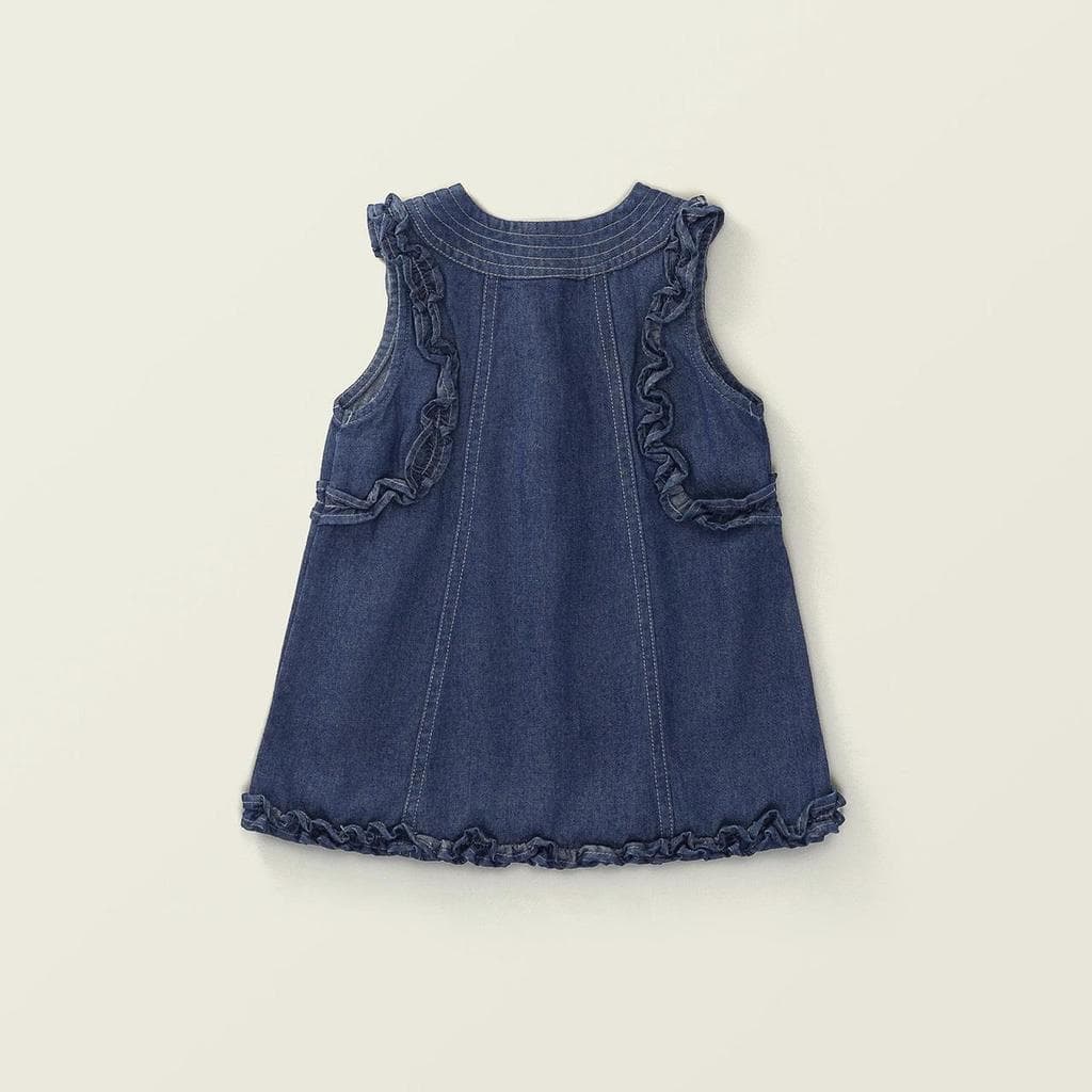 Hania kids ชุดเดรสยีนส์เด็กแขนกุด เสื้อผ้าเด็กผู้หญิง K4125029 รูปที่ 5