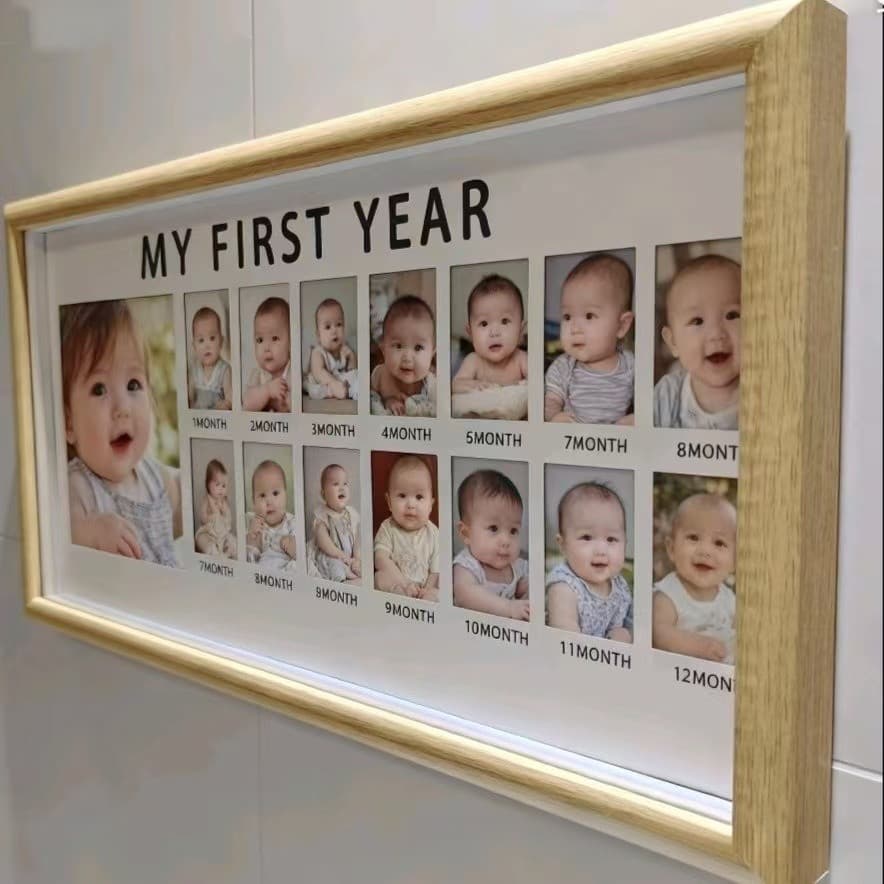 กรอบรูปเด็ก MY FIRST YEAR บันทึกการเติบโตของทารก กรอบรูปความทรงจำลูก ของตกแต่งห้องเด็ก รูปที่ 9