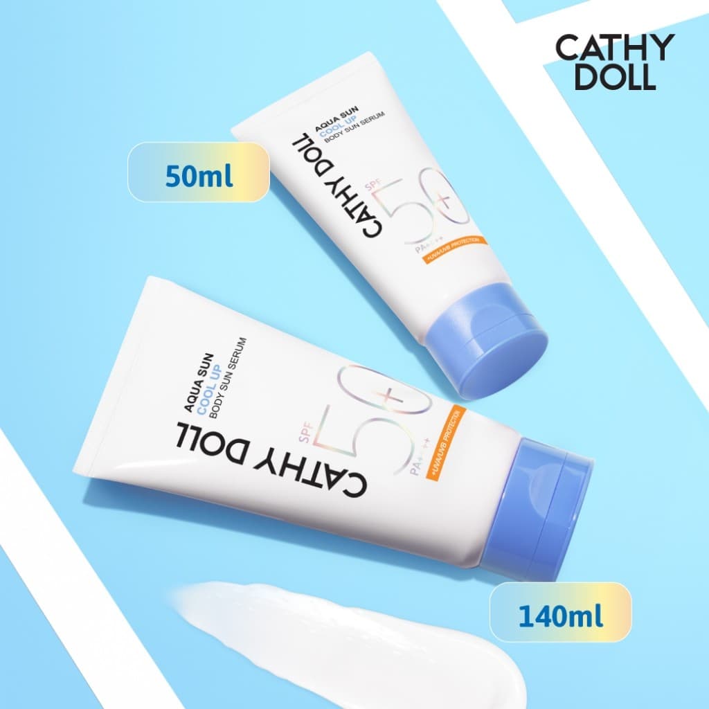 Cathy Doll Aqua Sun Cool Up Body Sun Serum SPF50 PA++++ 50ml/140ml เคที่ดอลล์ กันแดด สูตรเย็น เนื้อเซรั่ม รูปที่ 3