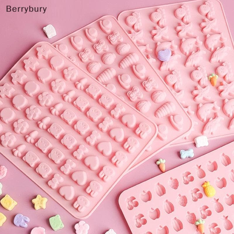 Berrybury ผสมผลไม้สัตว์ซิลิโคนช็อกโกแลตแม่พิมพ์ปลา Fudge Candy Jelly Mould เรขาคณิตหัวใจเค้กตกแต่งเบเกอรี่ถาดน้ําแข็งของขวัญใหม่ รูปที่ 2