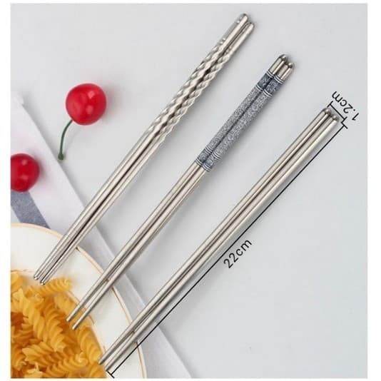 LoomLab ตะเกียบสแตนเลส ราคาส่ง ขายเป็นคู่ ะเกียบสแตนเลส 1 คู่ พิเศษ ตะเกียบเกาหลี ตะเกียบ สีเงิน แพ็คแยกคู่ รูปที่ 2