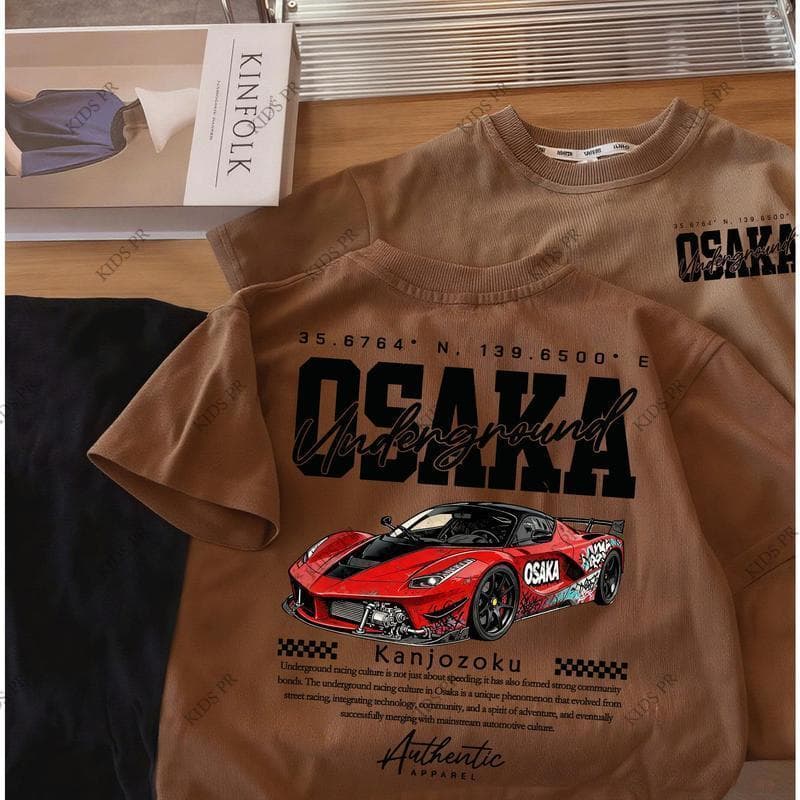COD 2026 Tokyo Racing Car Printed Kid's T-shirt Fashion Trendy Casual Pure Cotton Top for 3-13 Yrs T11 รูปที่ 6