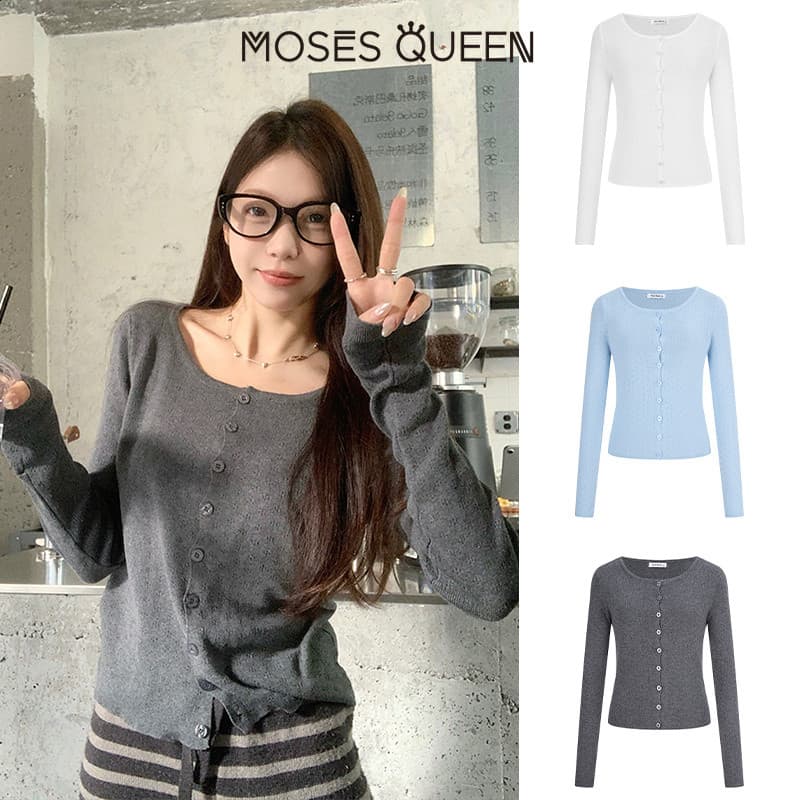 < MOSESQUEEN > โมเสส คาร์ดิแกนผู้หญิง ลายละเอียดทอแน่นแขนยาว สไตล์เรียบง่าย ใส่ง่ายตลอดปี เหมาะทั้งใส่ในและนอกบ้าน #69001 รูปที่ 4