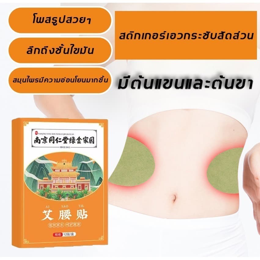 แผ่นลดน้ำหนัก แผ่นแปะลดพุง 12 แผ่น/กล่อง ส่วนผสมจากธรรมชาติ ลดน้ำหนักปลอดภัย แผ่นสมุนไพรไท่ห่าว รูปที่ 7