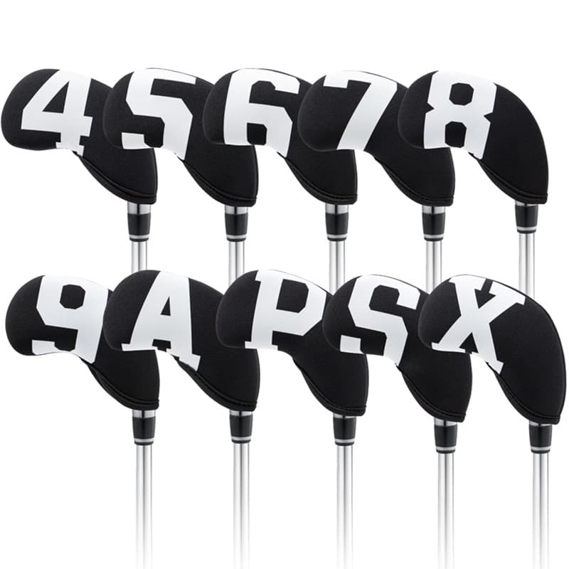 GOLF IRON COVER หัวกอล์ฟเหล็กเซ็ทคลุมเตียง4/5/6/7/8/9/A/P/S/X 10PCS Headcovers Iron Club รูปที่ 9