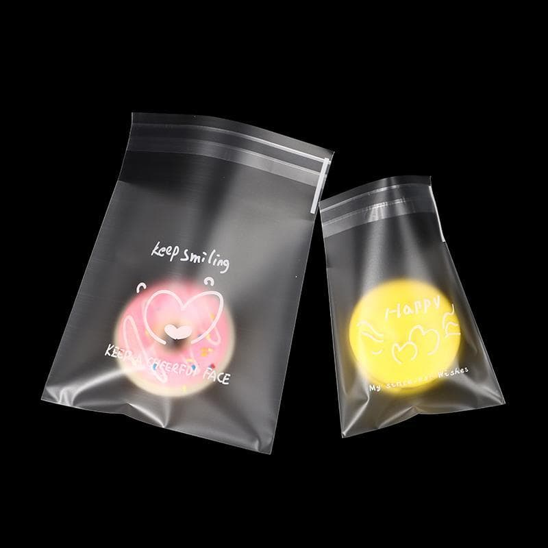 Berrybury 100 ชิ้น Happy Clear กระเป๋า Self กาว Candy คุกกี้เบเกอรี่กระเป๋า Self กาวของขวัญส่วนบุคคล Pastry บิสกิตบรรจุภัณฑ์ถุงใหม่ รูปที่ 9