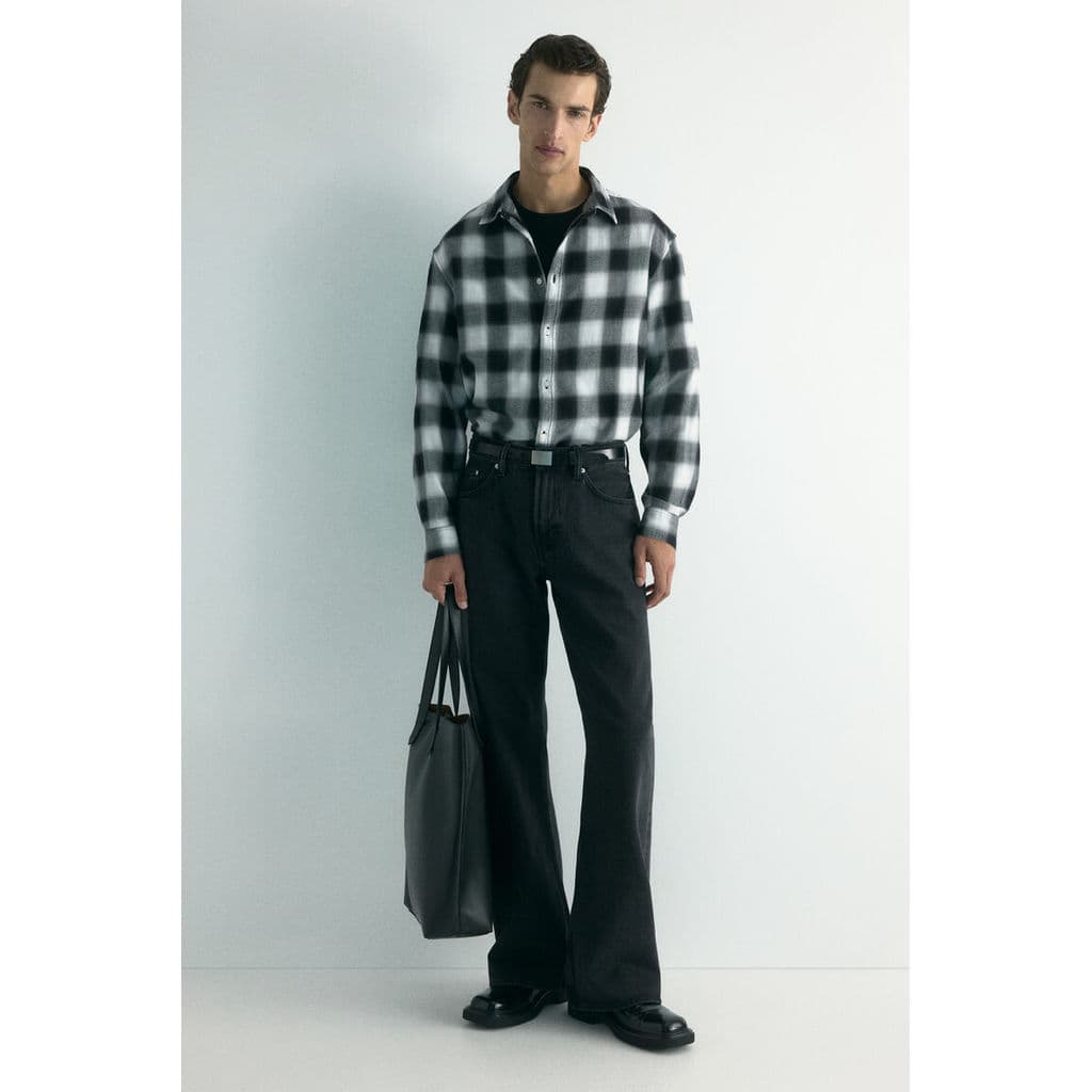 H&M เสื้อเชิ้ตผ้าฟลานเนลทรงหลวม ผู้ชาย 1289476_1 รูปที่ 2