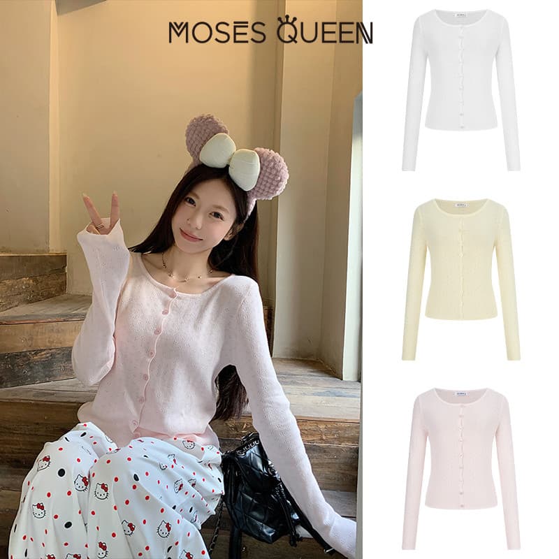 < MOSESQUEEN > โมเสส คาร์ดิแกนผู้หญิง ลายละเอียดทอแน่นแขนยาว สไตล์เรียบง่าย ใส่ง่ายตลอดปี เหมาะทั้งใส่ในและนอกบ้าน #69001 รูปที่ 5