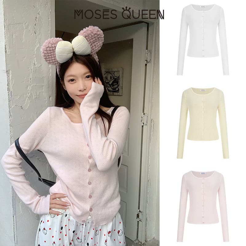 < MOSESQUEEN > โมเสส คาร์ดิแกนผู้หญิง ลายละเอียดทอแน่นแขนยาว สไตล์เรียบง่าย ใส่ง่ายตลอดปี เหมาะทั้งใส่ในและนอกบ้าน #69001 รูปที่ 6