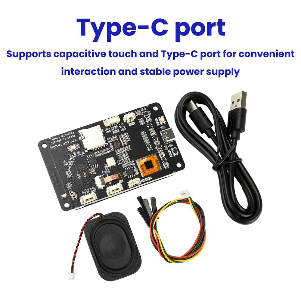 ESP32-S3 ES3C28P บอร์ดพัฒนา WiFi BT สมาร์ทจอแสดงผลหน้าจอ 2.8 นิ้วโมดูล TFT หน้าจอสัมผัสรองรับ XiaoZhi Type-C รูปที่ 6