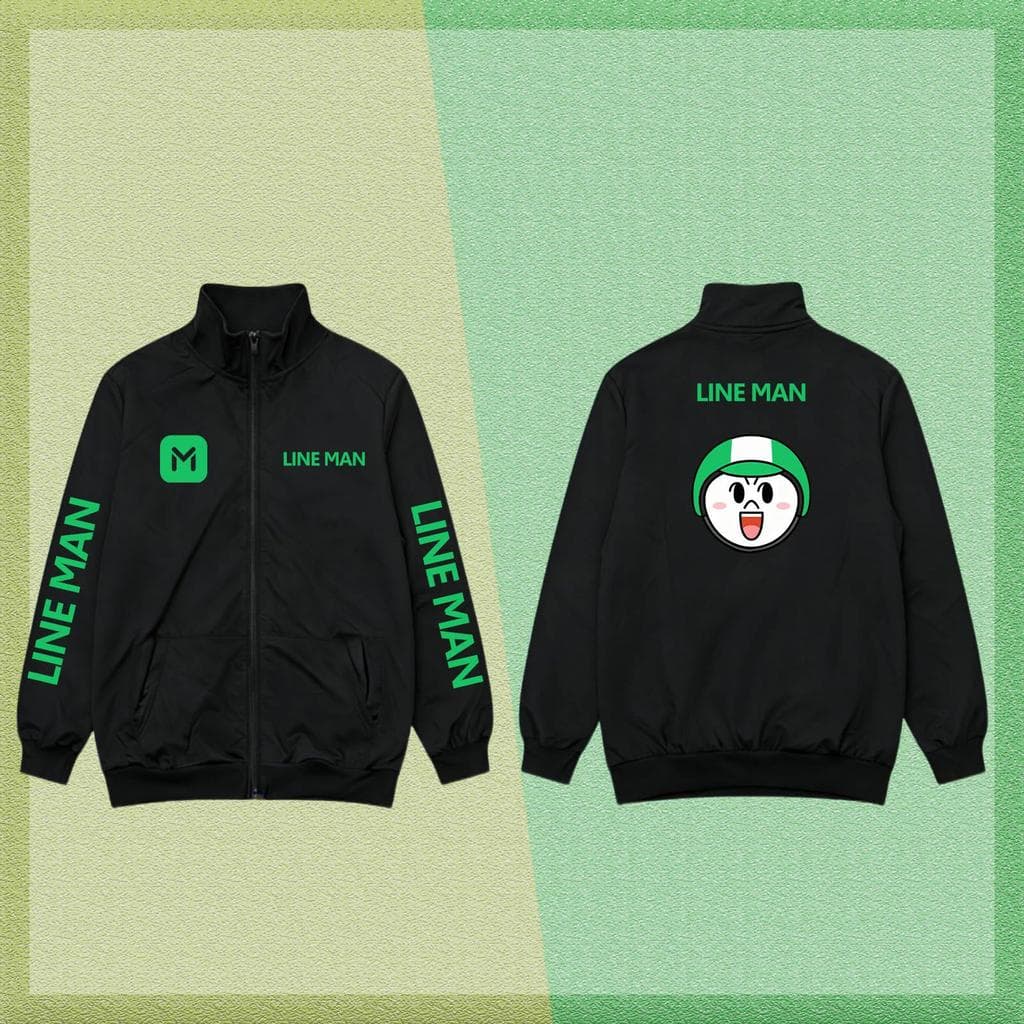 เสื้อคาร์ดิแกนคอตั้ง】line man Zip-Up Sweatshirt Unisex เสื้อแจ็คเก็ตคอตั้ง ใส่ได้ทั้งชายและหญิง #lineman & Thailand รูปที่ 1