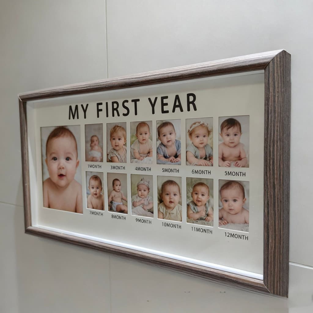 กรอบรูปเด็ก MY FIRST YEAR บันทึกการเติบโตของทารก กรอบรูปความทรงจำลูก ของตกแต่งห้องเด็ก รูปที่ 8