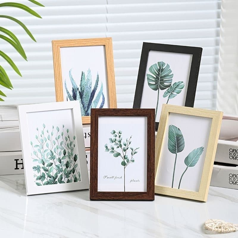 กรอบรูป 4x6นิ้ว 5x7นิ้ว มีกระจก DIY กรอบรูปมินิมอล กรอบรูปสีขาว กรอบรูปไม้ ตั้งโต๊ะ แต่งบ้าน รูปที่ 1