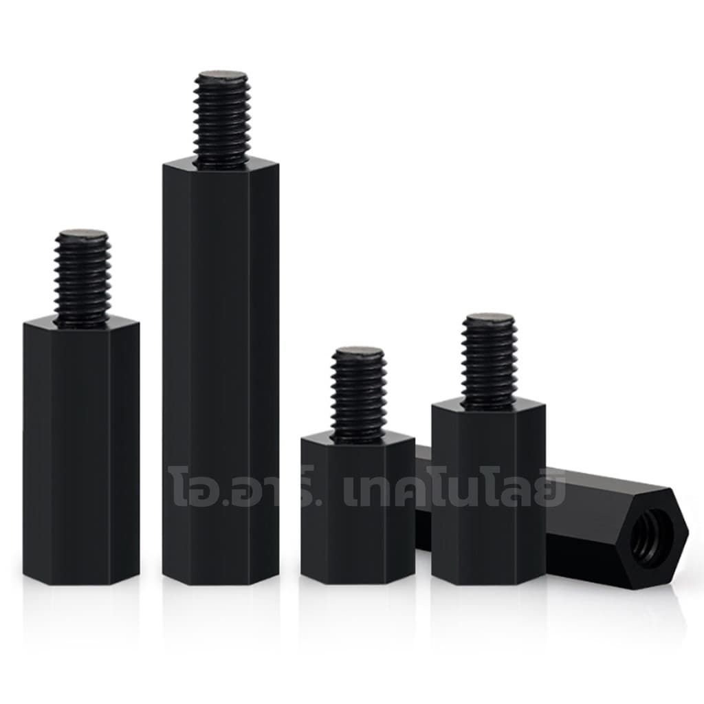 สกรู/นอต/เสาหกเหลี่ยม ไนลอน Nylon Screw/Nut/Standoff Hexagonal Nylon Black ขนาด M2/M2.5/M3/M4/M5 สกรูไนลอน/น... รูปที่ 8