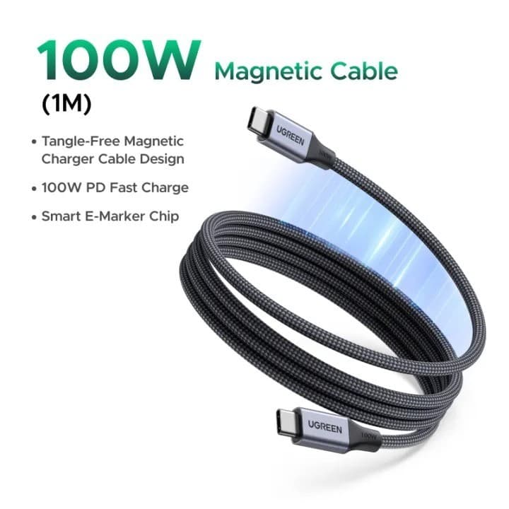 UGREEN สายชาร์จแม่เหล็ก 100W ชิป E-Marker ถ่ายโอนข้อมูล 480Mbps สำหรับ iPhone/Android รุ่น 55517 รูปที่ 7