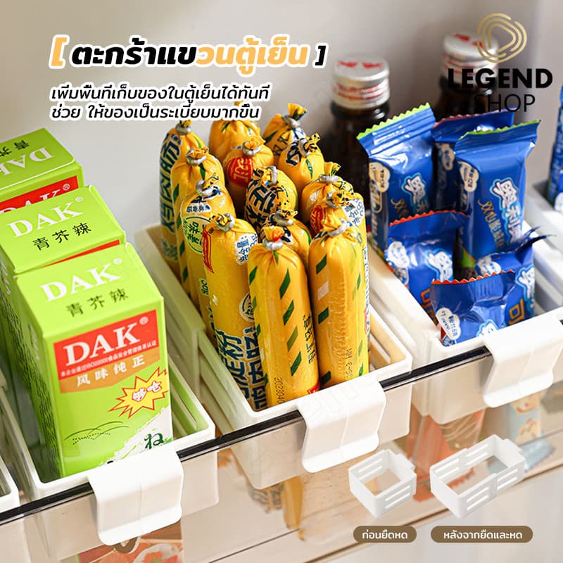 ที่แบ่งช่องในตู้เย็น อุปกรณ์แบ่งช่องลิ้นชักตู้เย็น อเนกประสงค์ สามารถปรับได้ รูปที่ 1