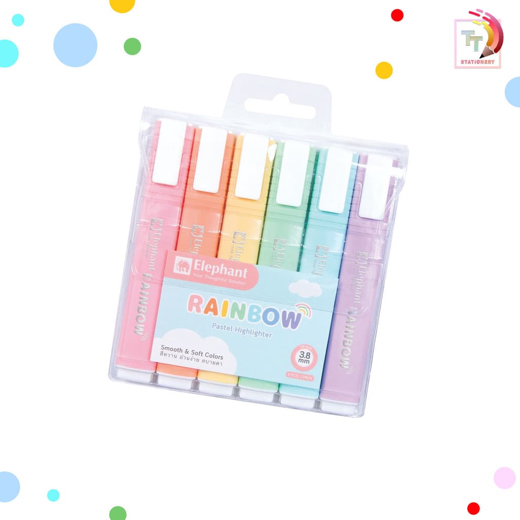 Elephant ปากกาเน้นข้อความ ไฮไลท์ รุ่น Rainbow /Rainbow Glitter ขนาด 3.8 มม. รูปที่ 2