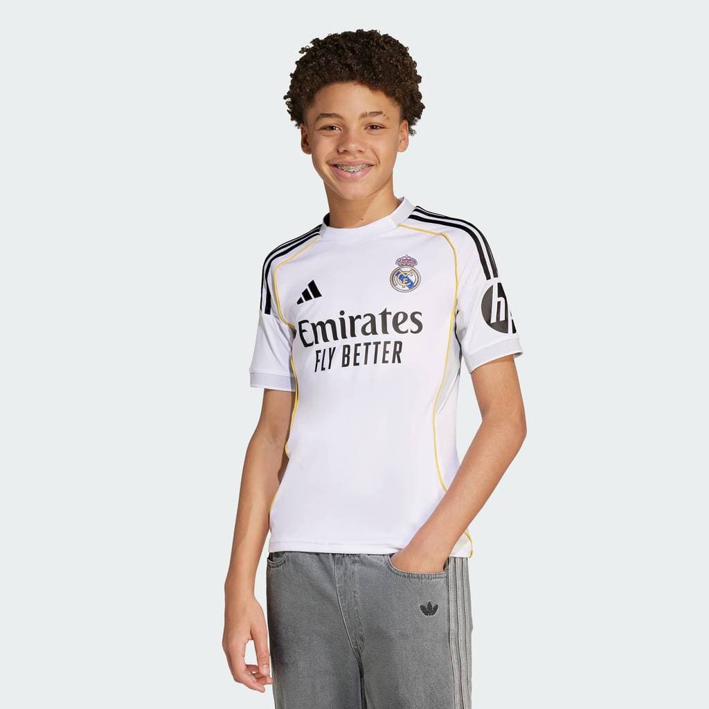 adidas ฟุตบอล เสื้อฟุตบอลชุดเหย้า Real Madrid 25/26 เด็ก สีขาว JN8887 รูปที่ 2