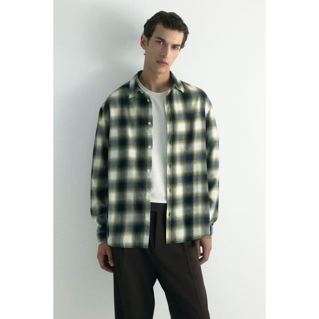 H&M เสื้อเชิ้ตผ้าฟลานเนลทรงหลวม ผู้ชาย 1289476_1 รูปที่ 6